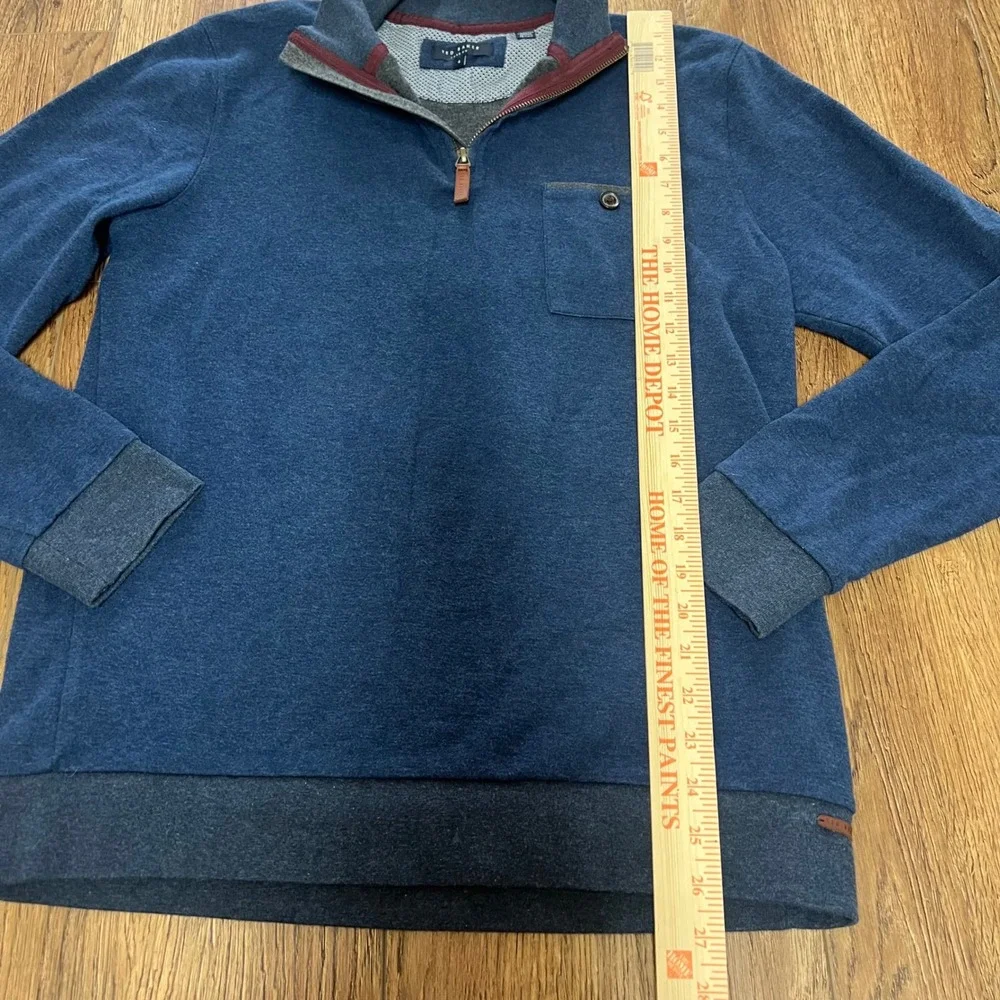 Ted Baker London Blue Quarter Zip Pullover Sweater Mens Size 4 Medium 1/4‎ Zip